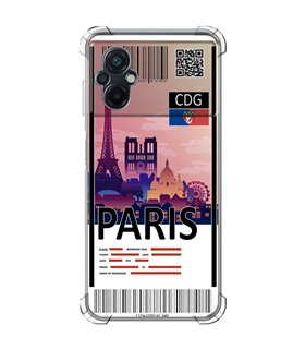 Funda Antigolpe [ POCO M5 ] Billete de Avión [ París ] Esquina Reforzada Silicona 1.5mm Transparente