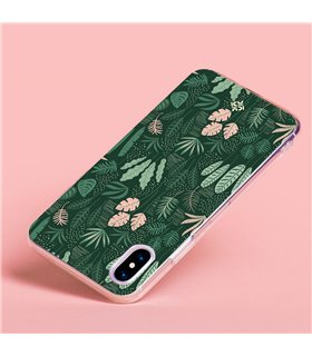 Funda para [ Vivo Y35 ] Dibujo Botánico [ Patron Flora Vegetal Verde y Rosa ] de Silicona Flexible