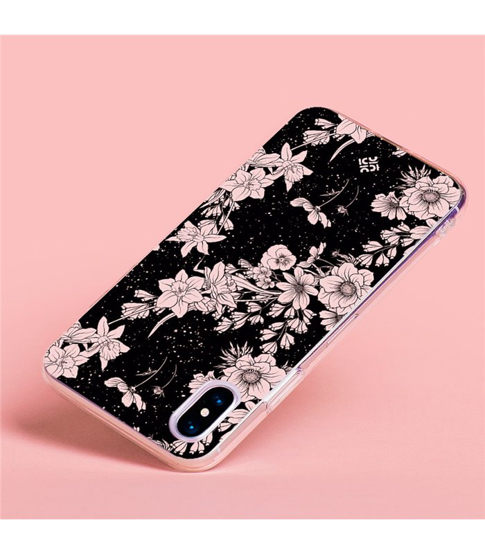 Funda para [ Vivo Y35 ] Dibujo Botánico [ Flores de amapola daffodil, anémona, violeta en fondo estrellado ] 