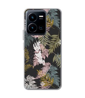 Funda para [ Vivo Y35 ] Dibujo Botánico [ Diseño de hojas ] de Silicona Flexible para Smartphone