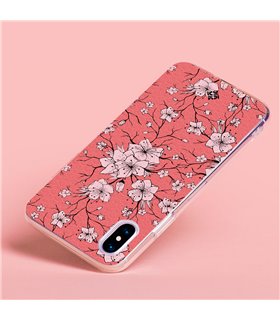 Funda para [ Vivo Y35 ] Dibujo Botánico [ Flores sakura con patron japones ] de Silicona Flexible