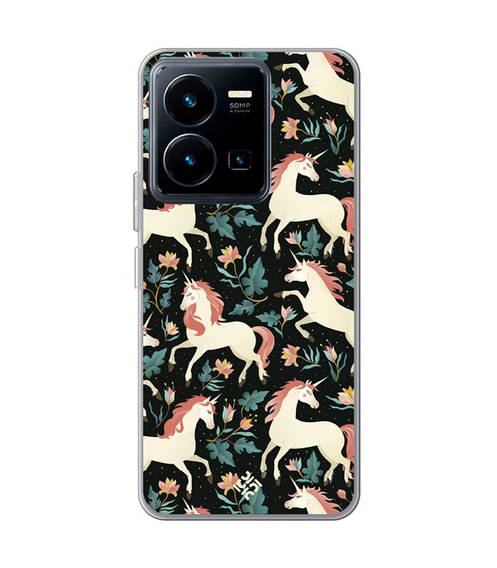 Funda para [ Vivo Y35 ] Dibujo Cute [ Fantasia de Unicornios ] de Silicona Flexible para Smartphone