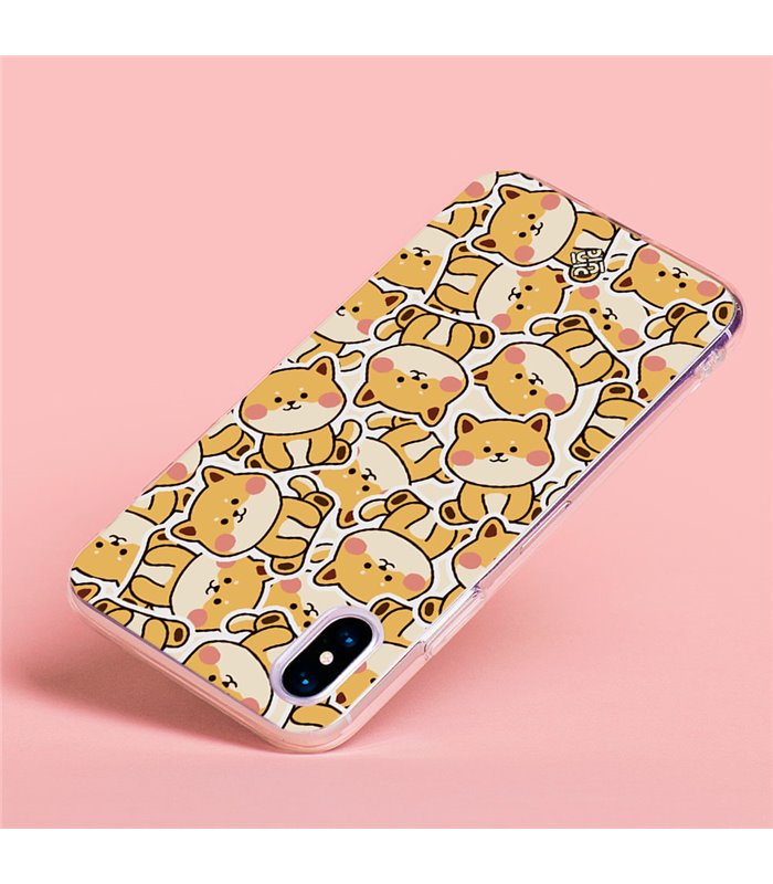 Funda para [ Vivo Y35 ] Dibujo Cute [ Pegatinas Perrito Shiba ] de Silicona Flexible para Smartphone