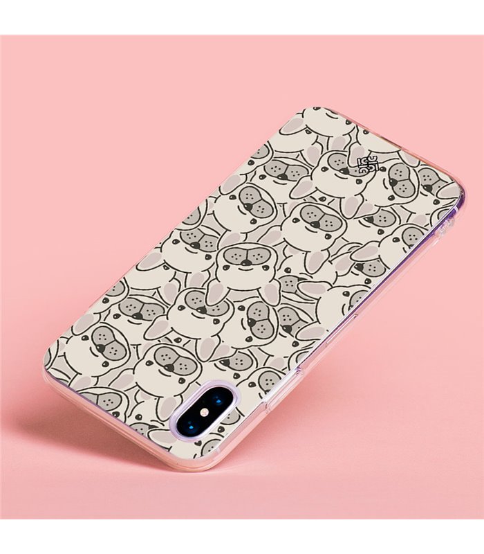 Funda para [ Vivo Y35 ] Dibujo Cute [ Pegatinas Perrito Bulldog Frances ] de Silicona Flexible