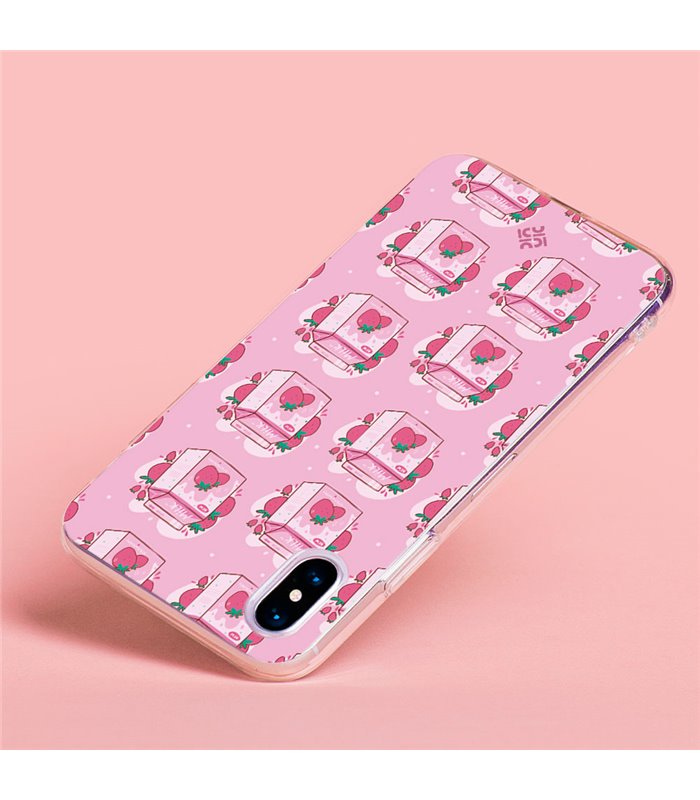 Funda para [ Vivo Y35 ] Dibujo Cute [ Brick Leche de Fresa ] de Silicona Flexible para Smartphone