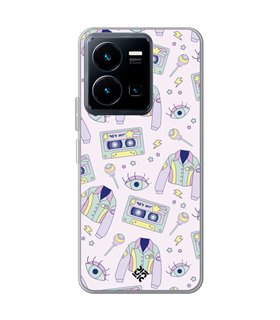 Funda para [ Vivo Y35 ] Dibujo Cute [ Chaqueta Retro de Color Pastel Años 90 ] de Silicona Flexible