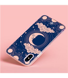 Funda para [ Vivo Y35 ] Dibujo Esotérico [ Luna Creciente - Dibujo Místico Astrologico ] de Silicona Flexible