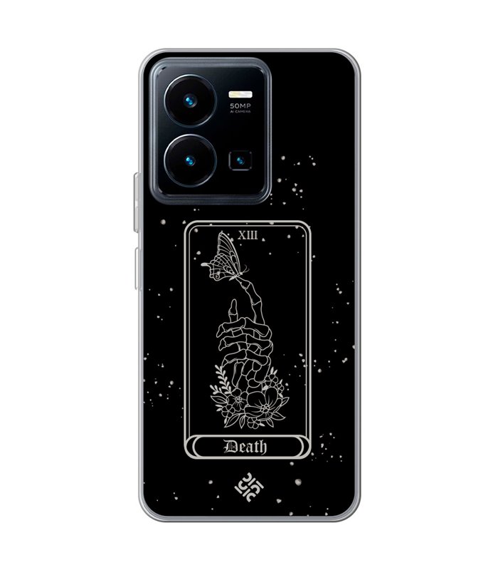 Funda para [ Vivo Y35 ] Dibujo Esotérico [ Carta del Tarot -  Death ] de Silicona Flexible para Smartphone