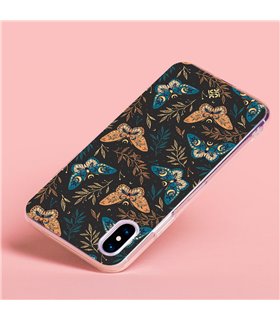 Funda para [ Vivo Y35 ] Dibujo Esotérico [ Boho Fondo Mágico con Ramas y Mariposas y Polillas ] de Silicona