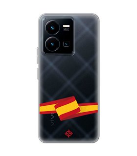 Funda para [ Vivo Y35 ] Dibujo Auténtico [ Bandera España ] de Silicona Flexible para Smartphone