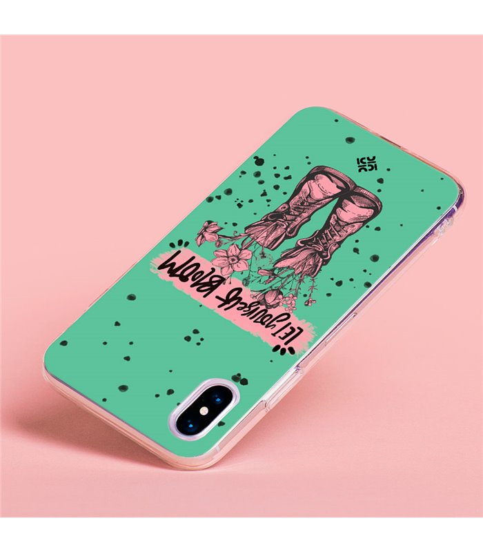 Funda para [ Vivo Y35 ] Dibujo Frases Guays [ Botas Let Yourself Bloom ] de Silicona Flexible