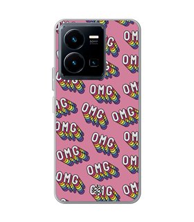 Funda para [ Vivo Y35 ] Dibujo Frases Guays [ OMG ] de Silicona Flexible para Smartphone 