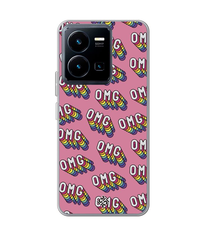 Funda para [ Vivo Y35 ] Dibujo Frases Guays [ OMG ] de Silicona Flexible para Smartphone 