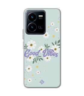 Funda para [ Vivo Y35 ] Dibujo Frases Guays [ Margaritas Good Vibes ] de Silicona Flexible