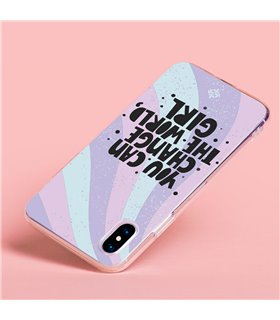 Funda para [ Vivo Y35 ] Dibujo Frases Guays [ You Can Change The World Girl ] de Silicona Flexible 