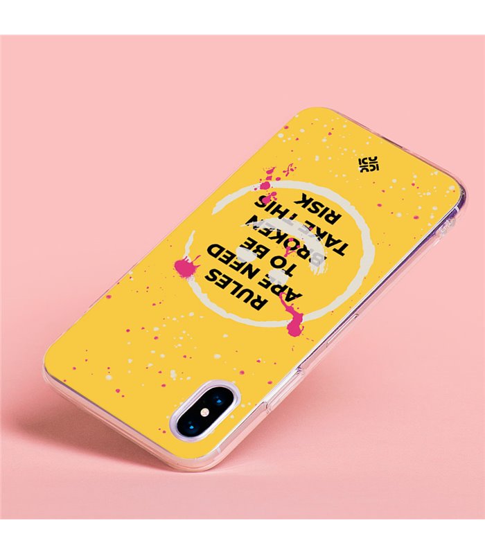 Funda para [ Vivo Y35 ] Dibujo Frases Guays [ Smile - Rules Are Need  To Be Broken Take This Risk ] 