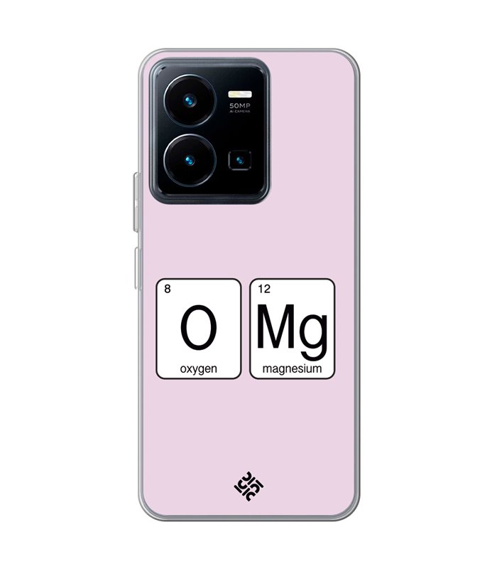 Funda para [ Vivo Y35 ] Dibujo Frases Guays [ Oxigeno + Magnesio - OMG ] de Silicona Flexible