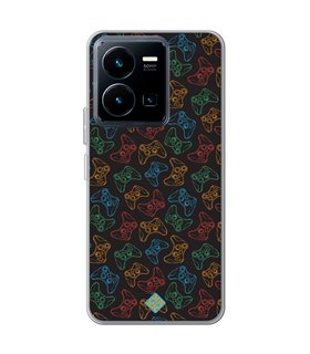 Funda para [ Vivo Y35 ] Dibujo Gamers [ Mandos Xbox ] de Silicona Flexible para Smartphone 