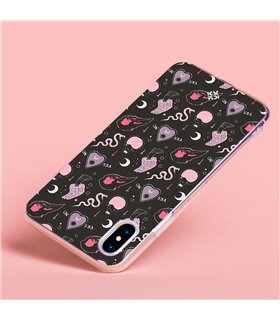 Funda para [ Vivo Y35 ] Dibujo Gotico [ Diseño Brujería en Tonos Pastel y Fondo Negro ] de Silicona