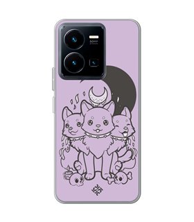 Funda para [ Vivo Y35 ] Dibujo Gotico [ Cute Cancerbero ] de Silicona Flexible para Smartphone 