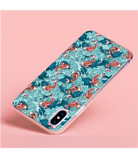 Funda para [ Vivo Y35 ] Dibujo Japones [ Peces Koi ] de Silicona Flexible para Smartphone 