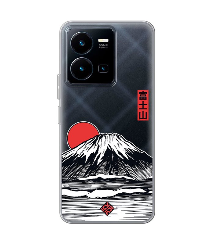 Funda para [ Vivo Y35 ] Dibujo Japones [ Monte Fuji ] de Silicona Flexible para Smartphone 