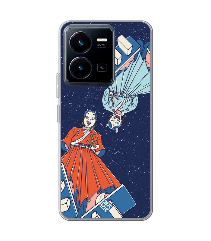 Funda para [ Vivo Y35 ] Dibujo Japones [ Los dioses Japoneses Desde Arriba ] de Silicona