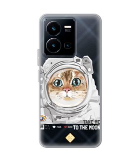 Funda para [ Vivo Y35 ] Dibujo Mascotas [ Gato Astronauta - Take Me To The Moon ] 