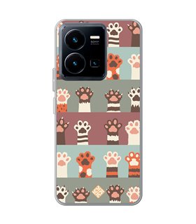 Funda para [ Vivo Y35 ] Dibujo Mascotas [ Zarpas de Gatos ] de Silicona Flexible