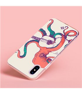 Funda para [ Vivo Y35 ] Diseño Música [ Pulpo Tocando la Guitarra ] de Silicona Flexible