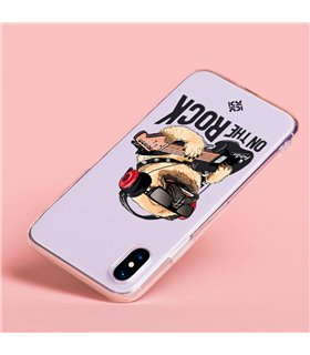 Funda para [ Vivo Y35 ] Diseño Música [ Pug Perro con Auriculares ] de Silicona Flexible