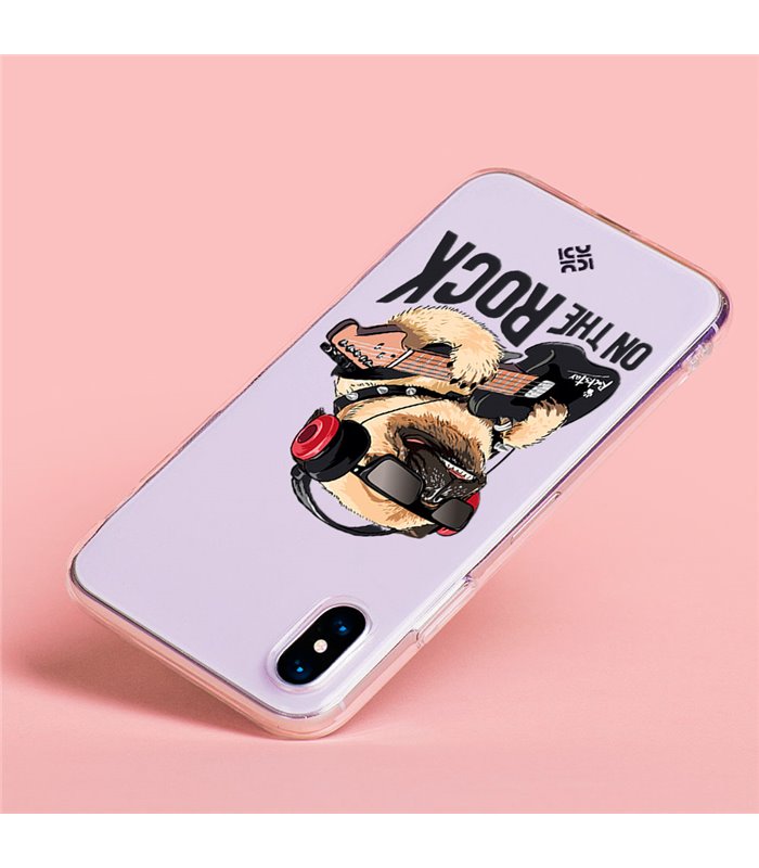 Funda para [ Vivo Y35 ] Diseño Música [ Pug Perro con Auriculares ] de Silicona Flexible