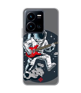 Funda para [ Vivo Y35 ] Diseño Música [ Guitarrista Espacial ] de Silicona Flexible