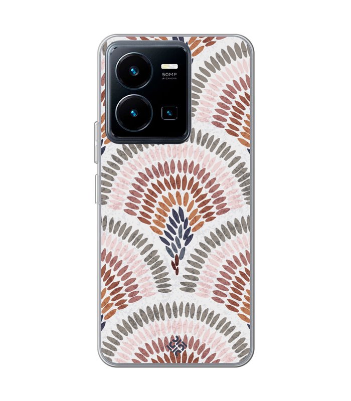 Funda para [ Vivo Y35 ] Dibujo Tendencias [ Diseño Mosaico ] de Silicona Flexible para Smartphone 