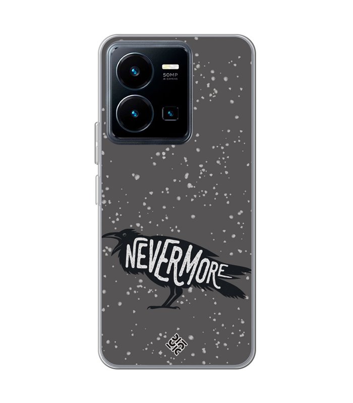 Funda para [ Vivo Y35 ] Dibujo Auténtico [ Cuervo Never More ] de Silicona Flexible para Smartphone 