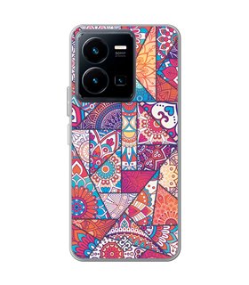 Funda para [ Vivo Y35 ] Dibujo Auténtico [ Mosaico Vidriera Mandala ] de Silicona Flexible