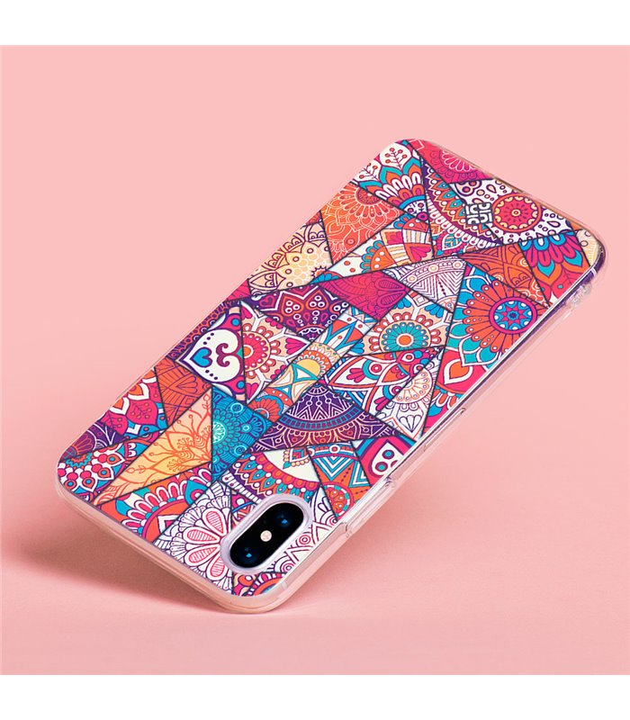 Funda para [ Vivo Y35 ] Dibujo Auténtico [ Mosaico Vidriera Mandala ] de Silicona Flexible