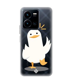 Funda para [ Vivo Y35 ] Dibujo Auténtico [ Pato Caminando ] de Silicona Flexible para Smartphone 