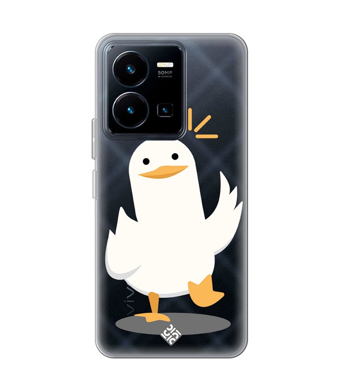 Funda para [ Vivo Y35 ] Dibujo Auténtico [ Pato Caminando ] de Silicona Flexible para Smartphone 