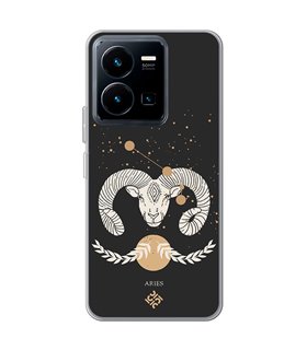 Funda para [ Vivo Y35 ] Dibujo Zodiaco [ Signo Zodiacal - Aries ] de Silicona Flexible para Smartphone 