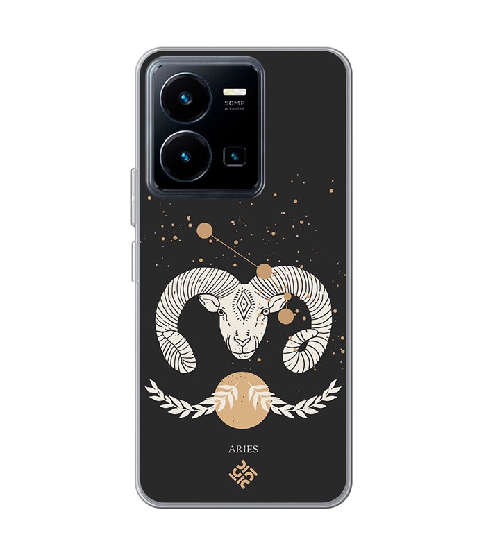 Funda para [ Vivo Y35 ] Dibujo Zodiaco [ Signo Zodiacal - Aries ] de Silicona Flexible para Smartphone 