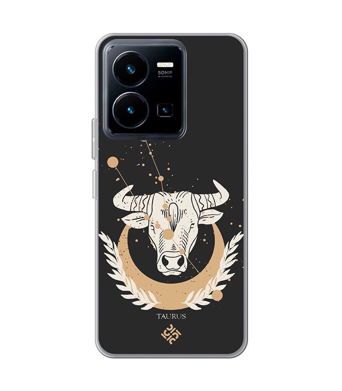 Funda para [ Vivo Y35 ] Dibujo Zodiaco [ Signo Zodiacal - Tauro ] de Silicona Flexible para Smartphone 