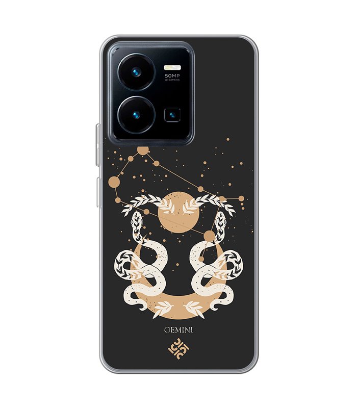 Funda para [ Vivo Y35 ] Dibujo Zodiaco [ Signo Zodiacal - Geminis ] de Silicona Flexible para Smartphone 