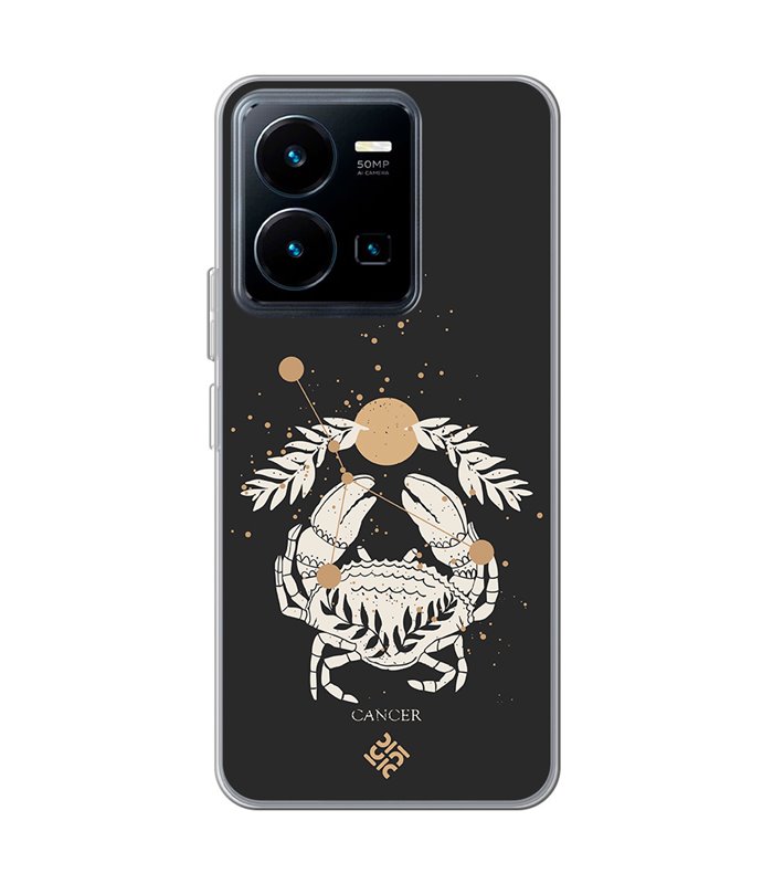 Funda para [ Vivo Y35 ] Dibujo Zodiaco [ Signo Zodiacal - Cancer ] de Silicona Flexible para Smartphone 