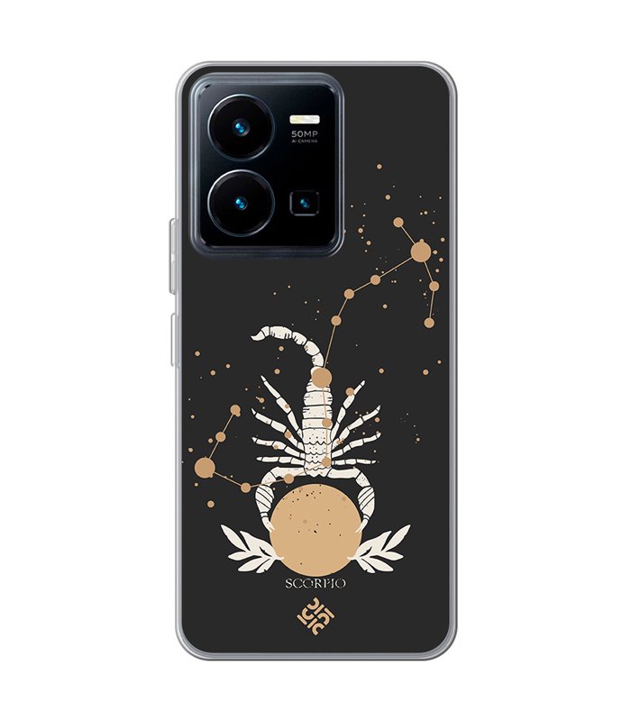 Funda para [ Vivo Y35 ] Dibujo Zodiaco [ Signo Zodiacal - Escorpio ] de Silicona Flexible para Smartphone 