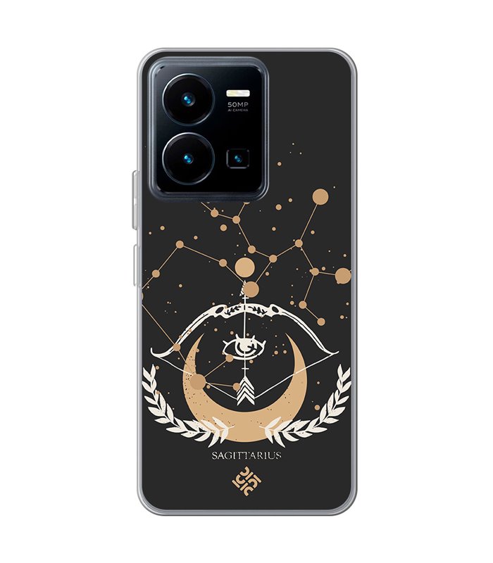 Funda para [ Vivo Y35 ] Dibujo Zodiaco [ Signo Zodiacal - Sagitario ] de Silicona Flexible para Smartphone 