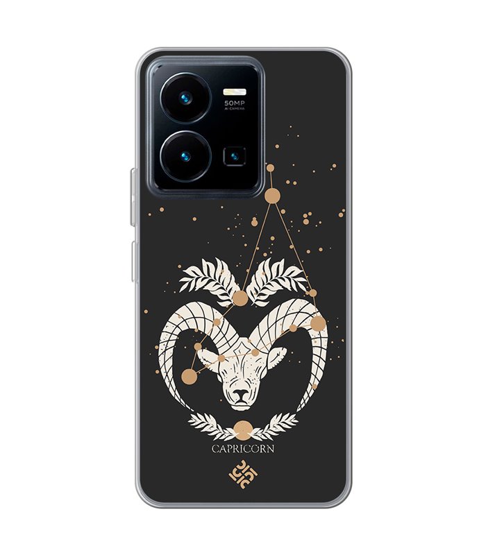 Funda para [ Vivo Y35 ] Dibujo Zodiaco [ Signo Zodiacal - Capricornio ] de Silicona Flexible para Smartphone 