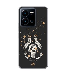 Funda para [ Vivo Y35 ] Dibujo Zodiaco [ Signo Zodiacal - Acuario ] de Silicona Flexible para Smartphone 