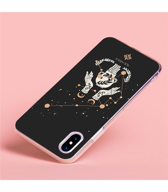 Funda para [ Vivo Y35 ] Dibujo Zodiaco [ Signo Zodiacal - Acuario ] de Silicona Flexible para Smartphone 