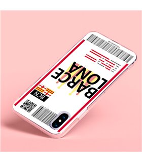 Funda para [ Vivo Y35 ] Billete de Avión [ Barcelona ] de Silicona Flexible para Smartphone 